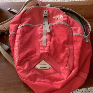 North face pink small backpack